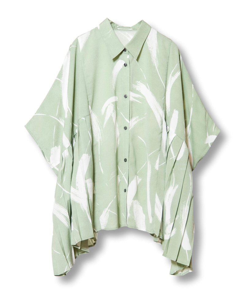  「サイドプリーツプリントブラウス」|シャツ・ブラウス|