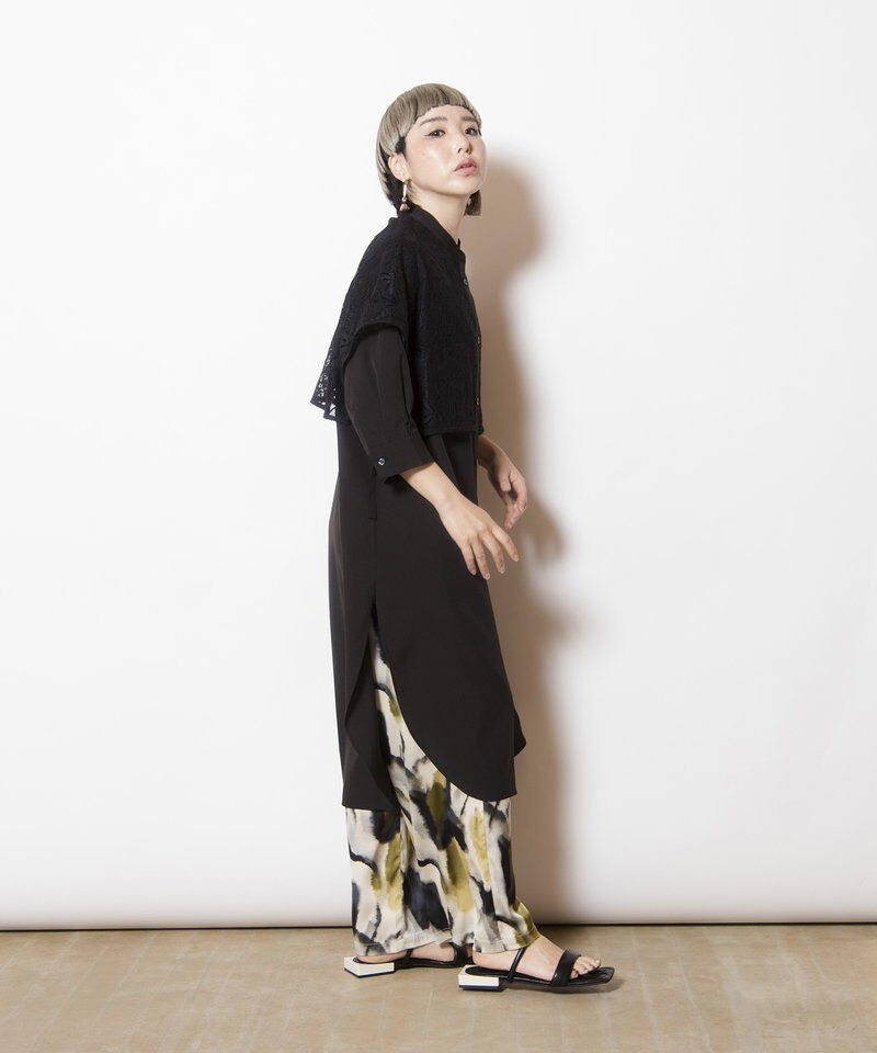  「レースレイヤードロングシャツ」|シャツ・ブラウス|