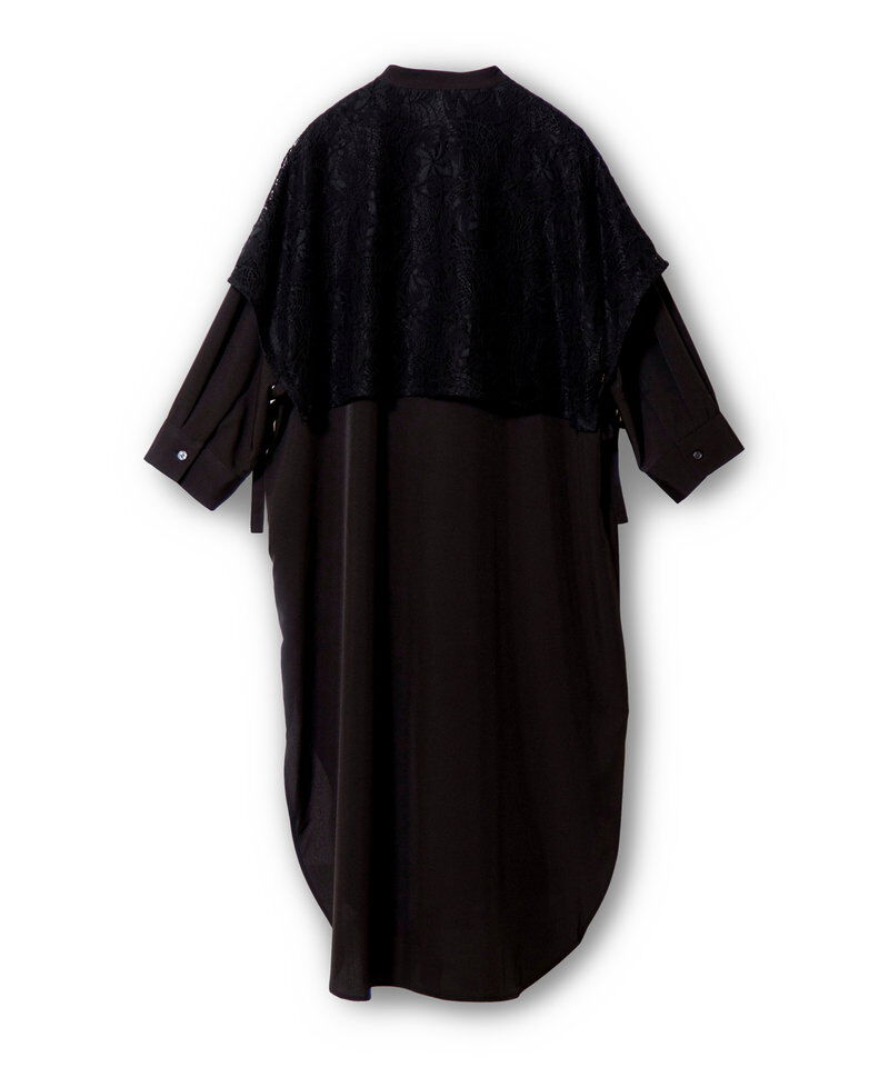  「レースレイヤードロングシャツ」|シャツ・ブラウス|