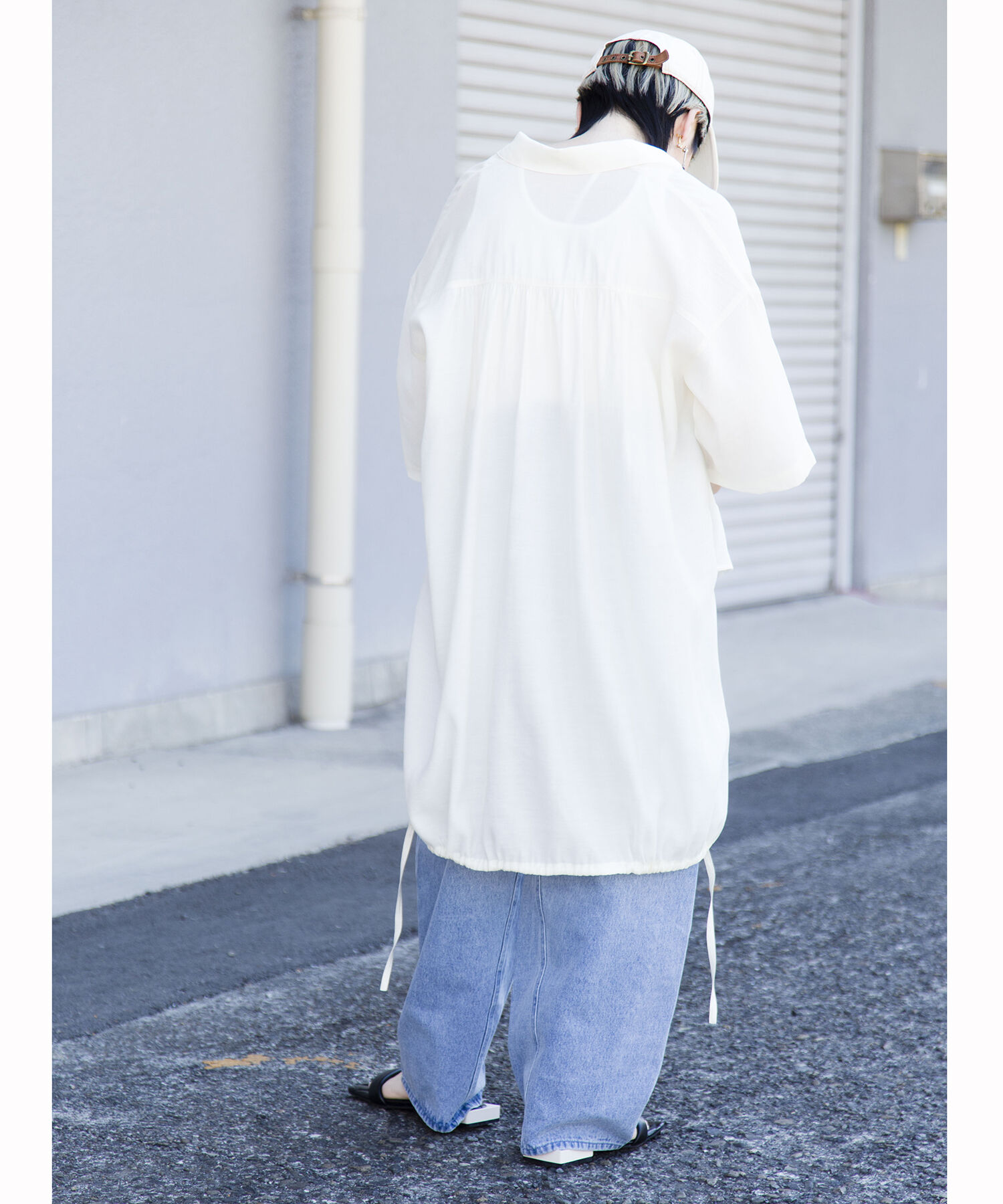  「【WEB限定アイテム】ﾊﾞｯｸﾛﾝｸﾞｷﾞｬｻﾞｰﾌﾞﾗｳｽ」|シャツ・ブラウス|