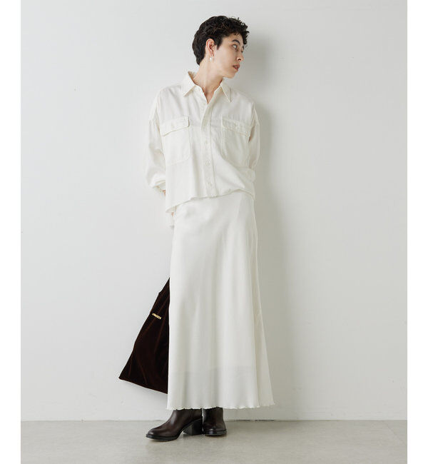  「テンセル(TM)繊維使用ロングスカート」|スカート|