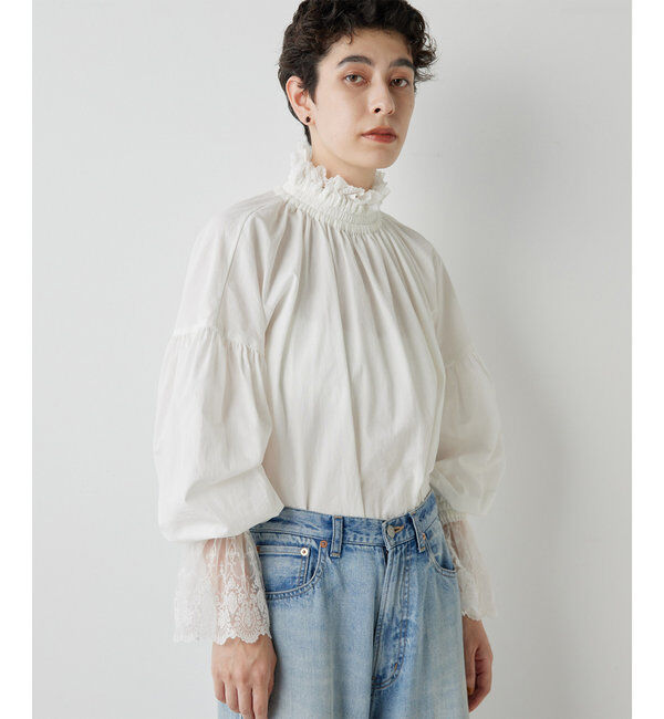  「レースギャザーブラウス」|シャツ・ブラウス|