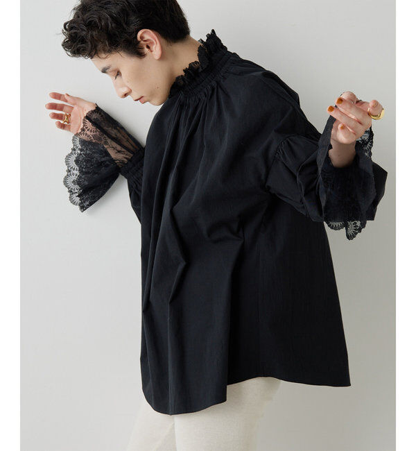  「レースギャザーブラウス」|シャツ・ブラウス|