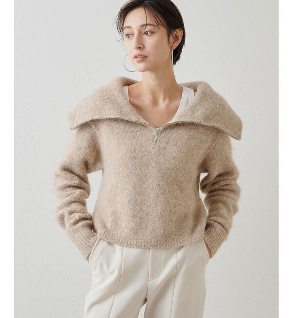 THE PAUSE「【THE PAUSE】ハーフジッププルオーバー」|ニット・セーター|