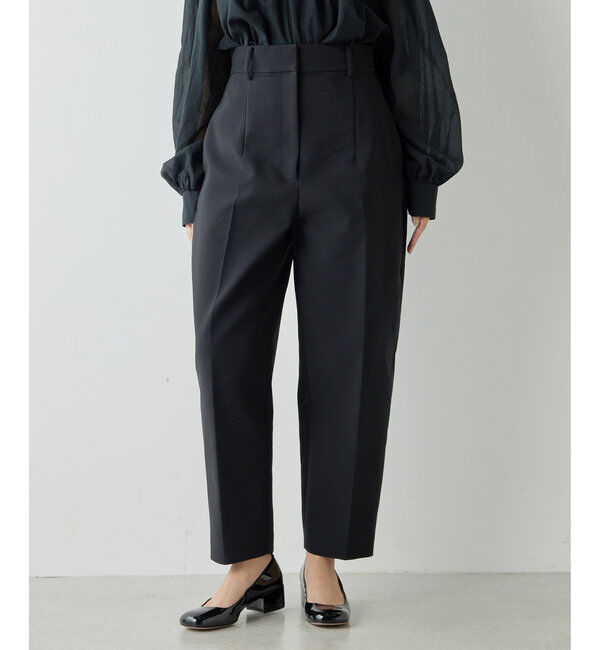  「センタープレステーパードパンツ」|チノ|ブラック