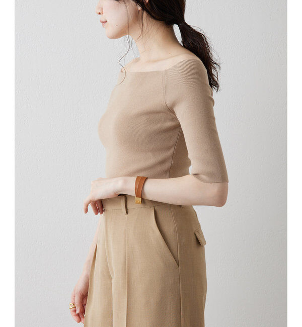 THE PAUSE「【THE PAUSE】オフショルハーフスリーブプルオーバー」|ニット・セーター|