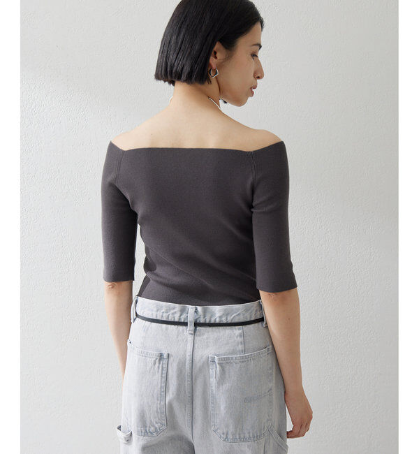 THE PAUSE「【THE PAUSE】オフショルハーフスリーブプルオーバー」|ニット・セーター|