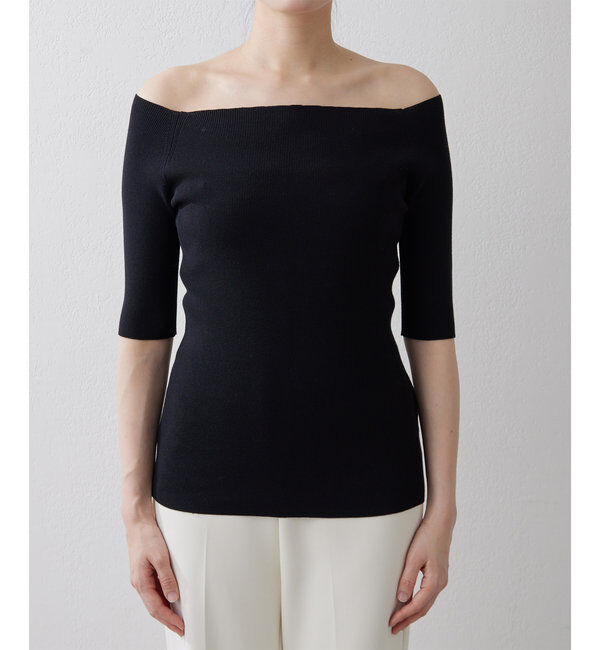 THE PAUSE「【THE PAUSE】オフショルハーフスリーブプルオーバー」|ニット・セーター|