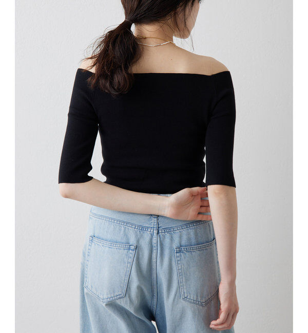 THE PAUSE「【THE PAUSE】オフショルハーフスリーブプルオーバー」|ニット・セーター|