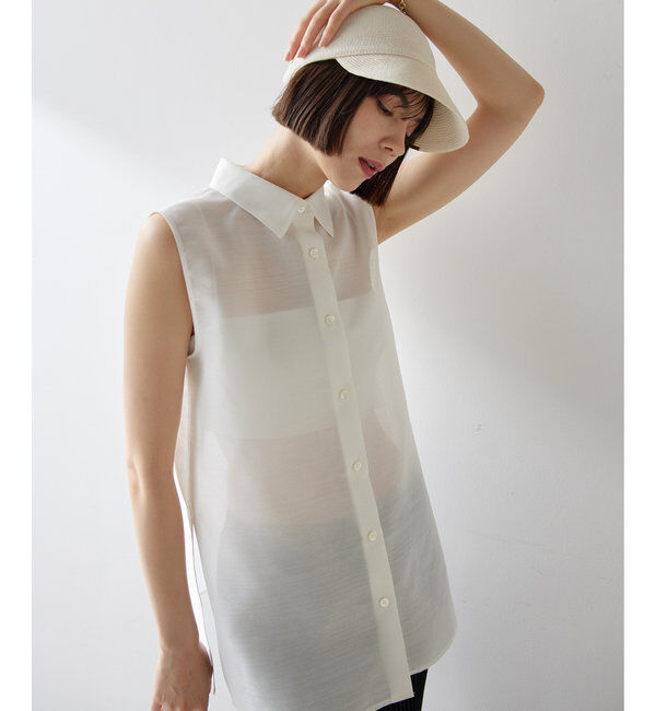  「シアーノースリーブシャツ」|シャツ・ブラウス|オフホワイト