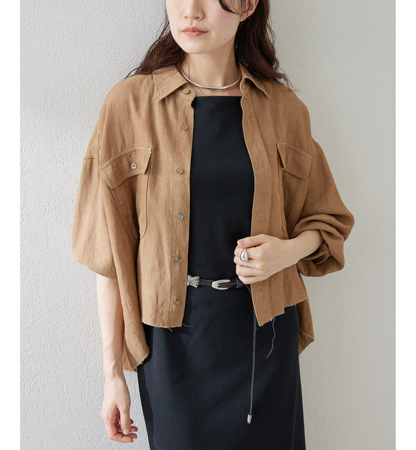  「ツイル顔料染めスクエアシャツ」|シャツ・ブラウス|