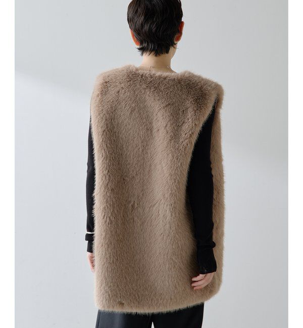 THE PAUSE「【THE PAUSE】フェイクファークルーネックジレ」|ベスト・ジレ|