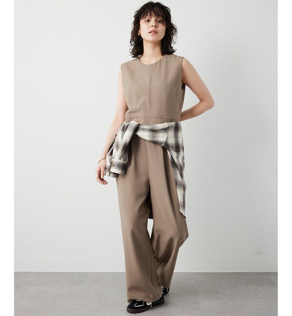  「【THE PAUSE】ジャケットセットオールインワン」|ワンピース|モカ