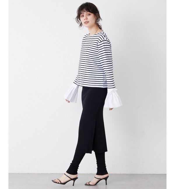  「【THE PAUSE】フレアカフスボーダープルオーバー」|Tシャツ・カットソー|