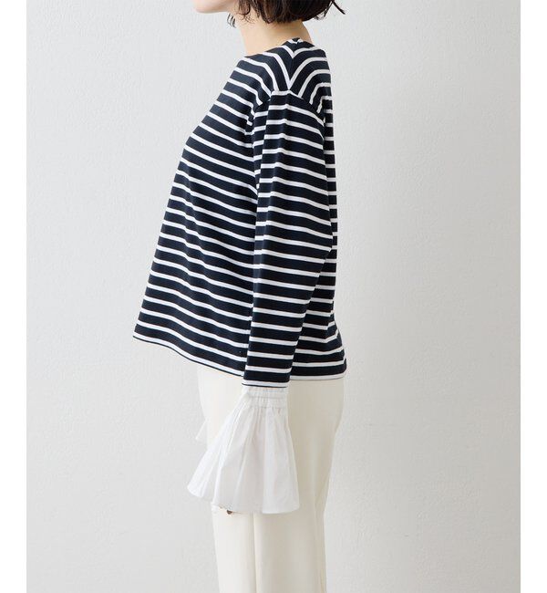  「【THE PAUSE】フレアカフスボーダープルオーバー」|Tシャツ・カットソー|