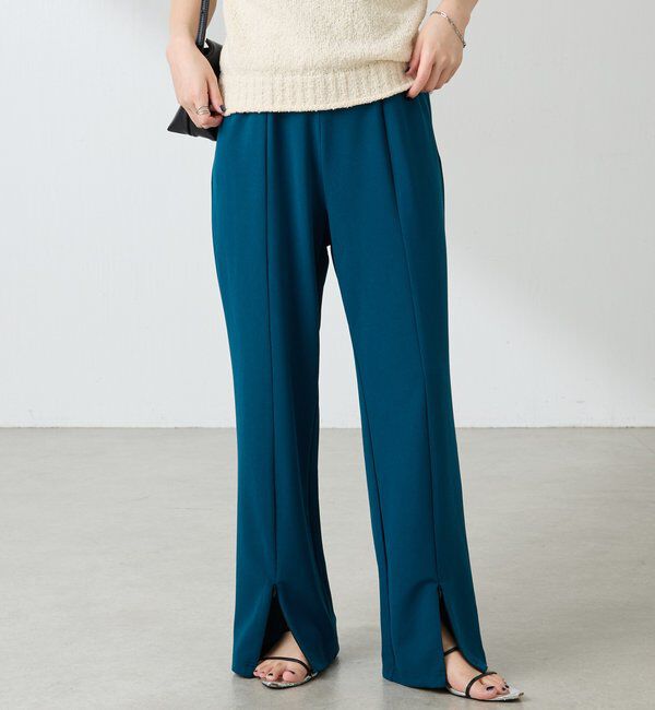  「フロントジップカットジョーゼットパンツ」|チノ|