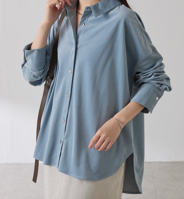  「メタルボタンコーデュロイシャツ」|シャツ・ブラウス|ブルー