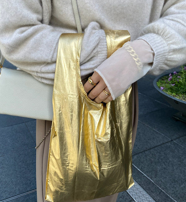  「【BAGGU/バグゥ】23HO BABY BAGGU メタリック」|トートバッグ|ゴールド