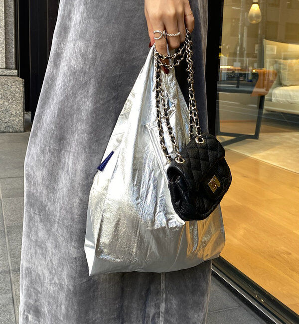  「【BAGGU/バグゥ】23HO BABY BAGGU メタリック」|トートバッグ|シルバー