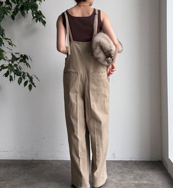  「細紐デニムフロントジップサロペット」|ワンピース|