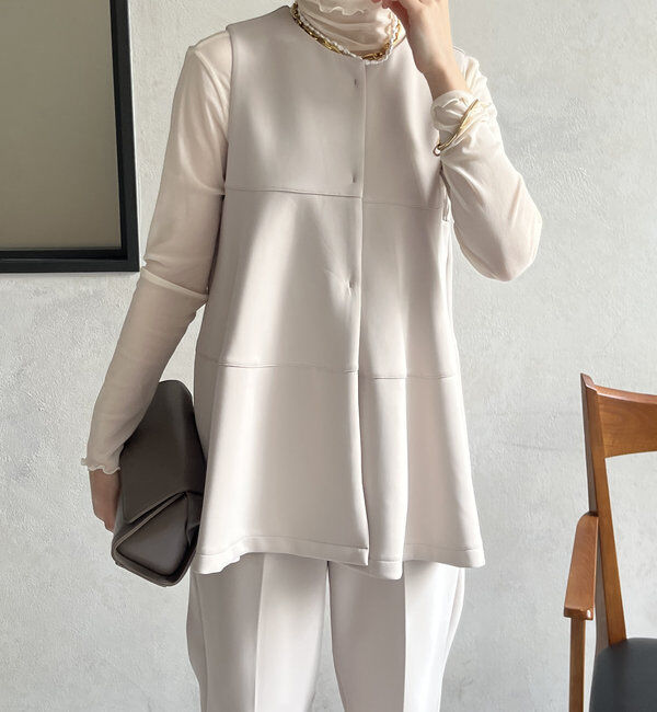  「【オケージョン対応】【WEB限定】モイストポンチティアードベスト」|ベスト・ジレ|ベージュ