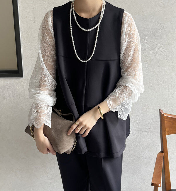  「【オケージョン対応】【WEB限定】モイストポンチティアードベスト」|ベスト・ジレ|