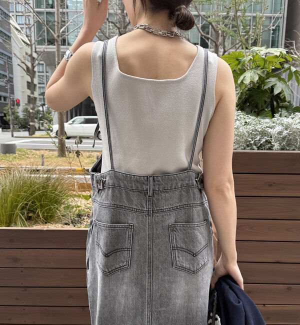  「裾フリンジデニムジャンスカ」|ワンピース|