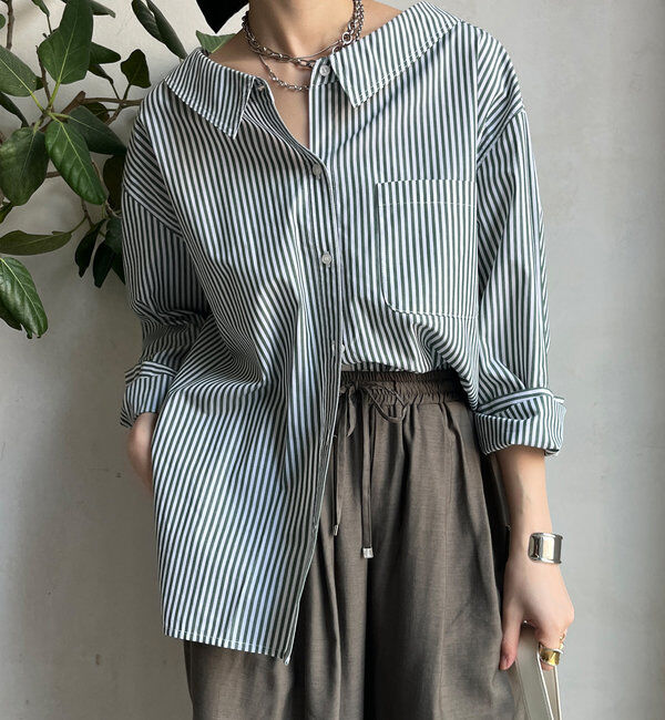  「オフショルブラウス」|シャツ・ブラウス|グリーン