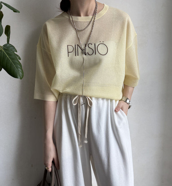  「【WEB限定】シアーPINSIOロゴニット」|ニット・セーター|イエロー
