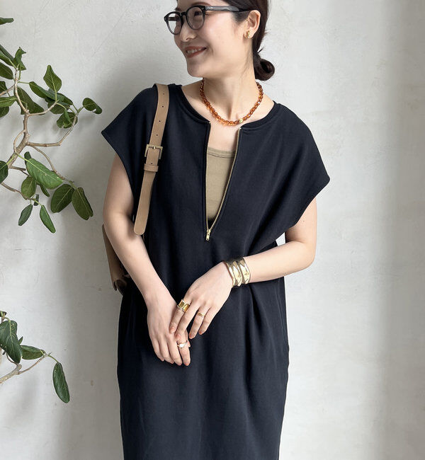  「【SAKURA&times;こっち企画】前後2WAYジップワンピース」|ワンピース|ブラック