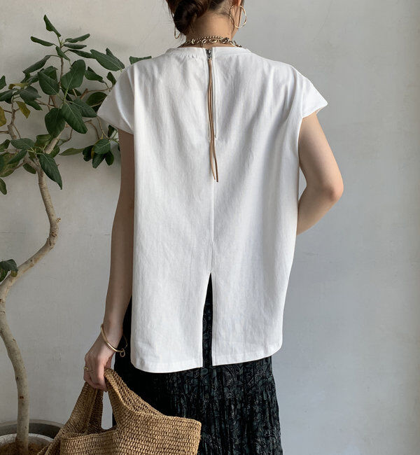  「エンボスバックジップTEE」|Tシャツ・カットソー|