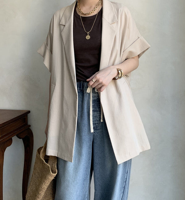  「【WEB限定】ビッグスリーブレスジャケット」|テーラードジャケット|