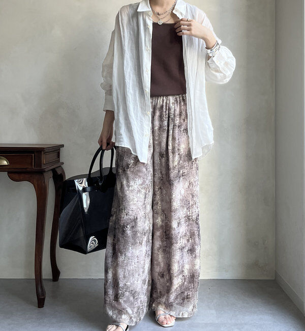  「【WEB限定】カットジャガード柄パンツ」|チノ|