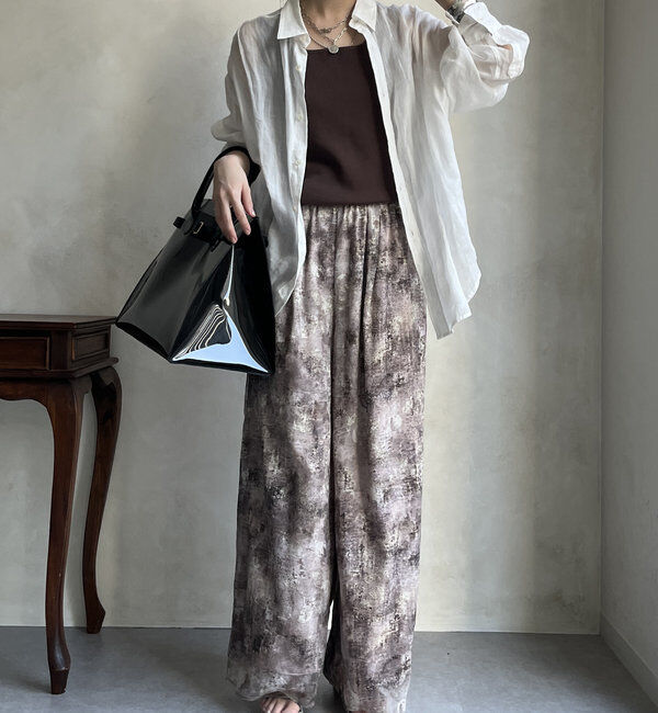  「【WEB限定】カットジャガード柄パンツ」|チノ|