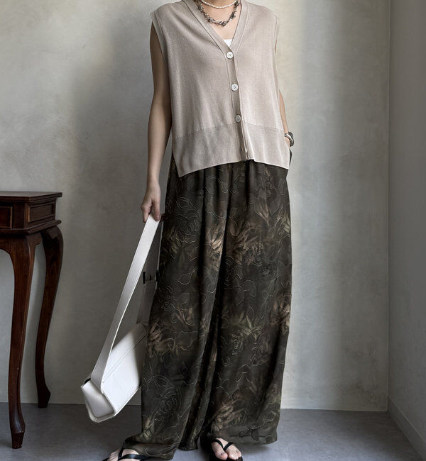  「【WEB限定】カットジャガード柄パンツ」|チノ|