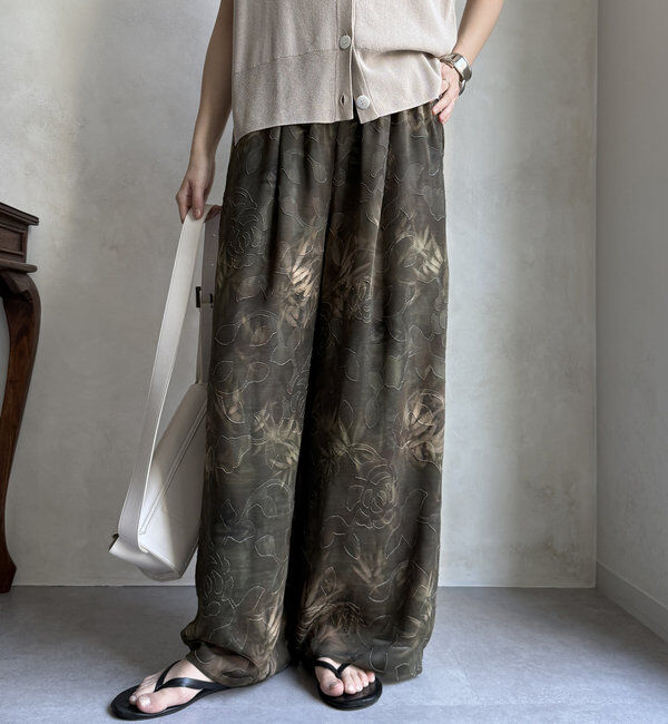  「【WEB限定】カットジャガード柄パンツ」|チノ|