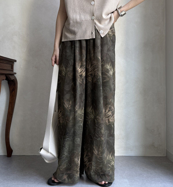  「【WEB限定】カットジャガード柄パンツ」|チノ|