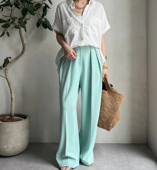  「【WEB限定】リヨセル&times;ジョーゼット切替シャツ」|シャツ・ブラウス|