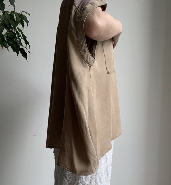  「【WEB限定】リヨセル&times;ジョーゼット切替シャツ」|シャツ・ブラウス|