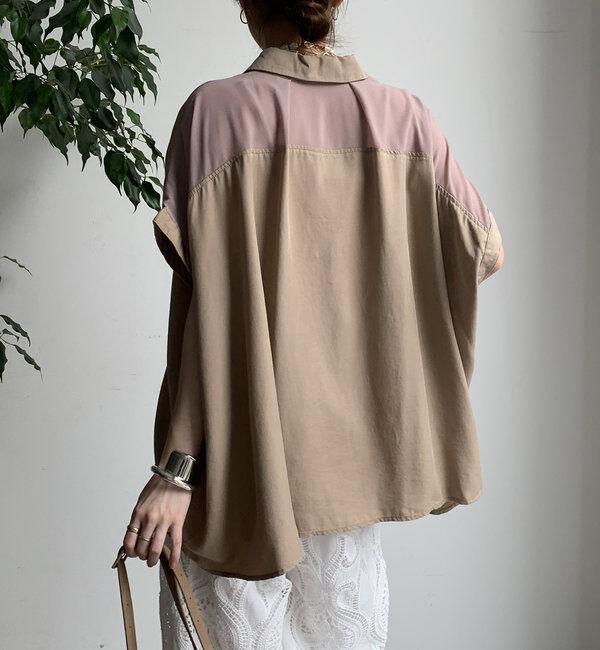  「【WEB限定】リヨセル&times;ジョーゼット切替シャツ」|シャツ・ブラウス|