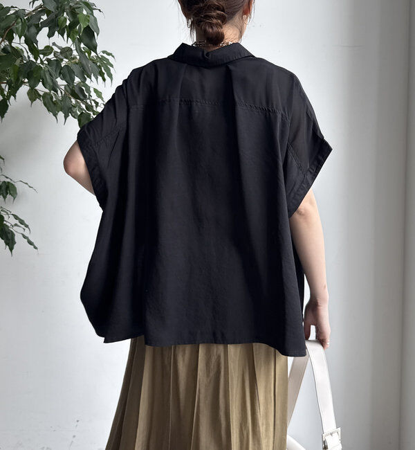  「【WEB限定】リヨセル&times;ジョーゼット切替シャツ」|シャツ・ブラウス|