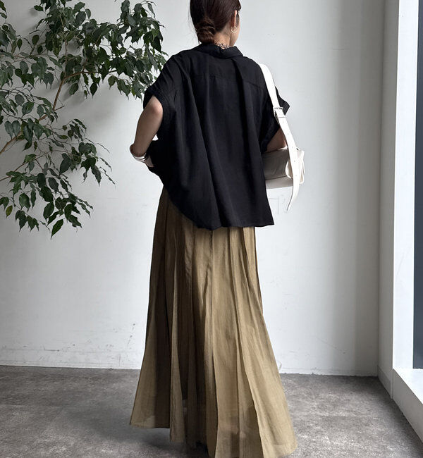  「【WEB限定】リヨセル&times;ジョーゼット切替シャツ」|シャツ・ブラウス|