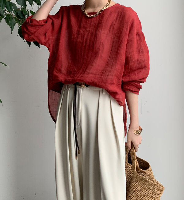  「シアーリネンプルオーバー」|シャツ・ブラウス|