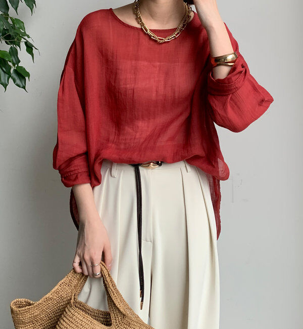  「シアーリネンプルオーバー」|シャツ・ブラウス|