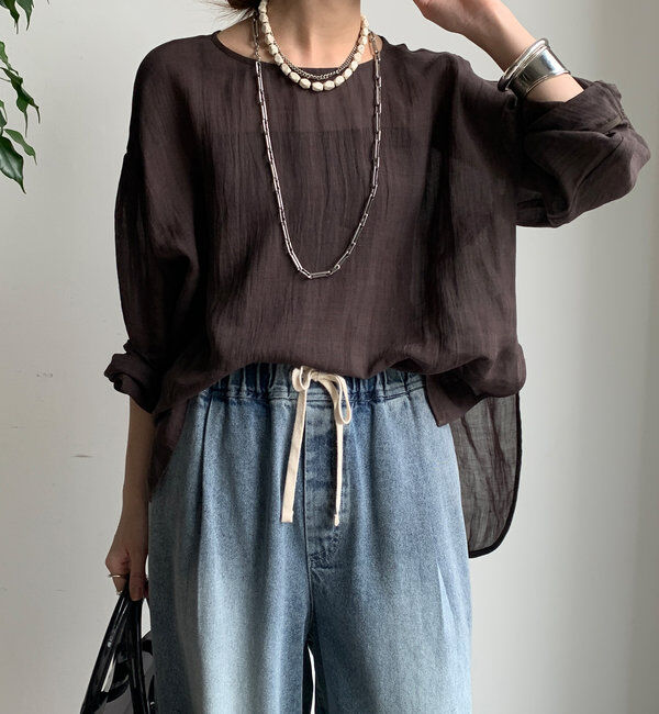  「シアーリネンプルオーバー」|シャツ・ブラウス|