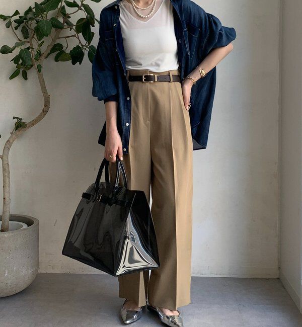  「【WEB限定】シアー切替前後2WAYタンク」|Tシャツ・カットソー|