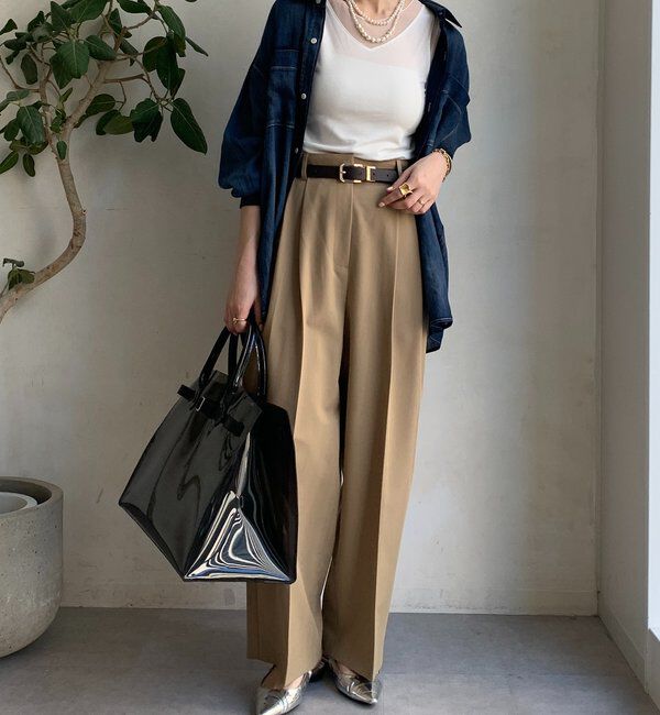  「【WEB限定】シアー切替前後2WAYタンク」|Tシャツ・カットソー|