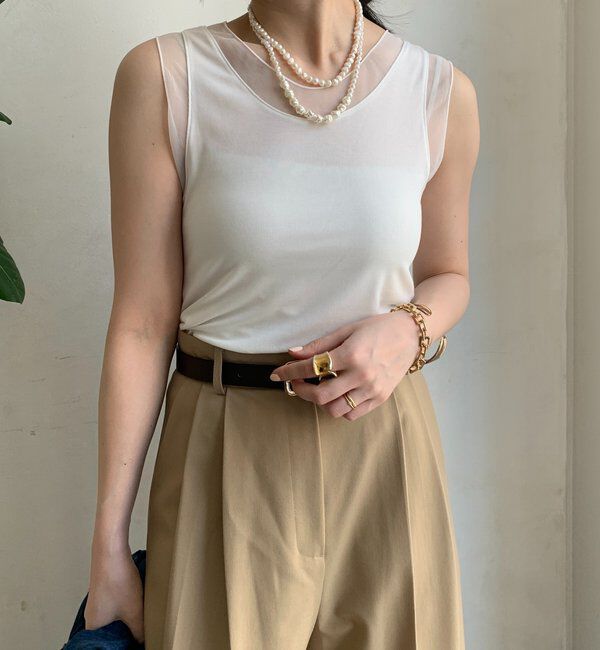  「【WEB限定】シアー切替前後2WAYタンク」|Tシャツ・カットソー|