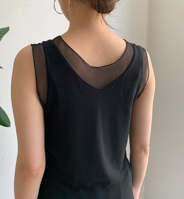  「【WEB限定】シアー切替前後2WAYタンク」|Tシャツ・カットソー|