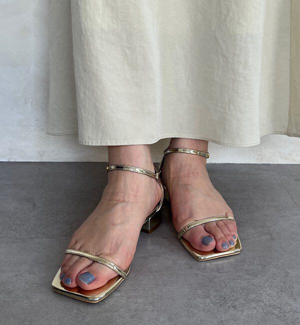  「スクエアストラップサンダル」|サンダル|